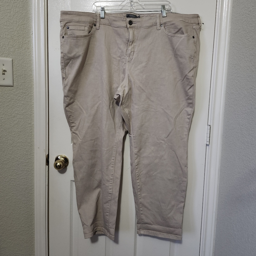 torrid Boyfriend Straight Leg Jeans in Taupe Khaki 28